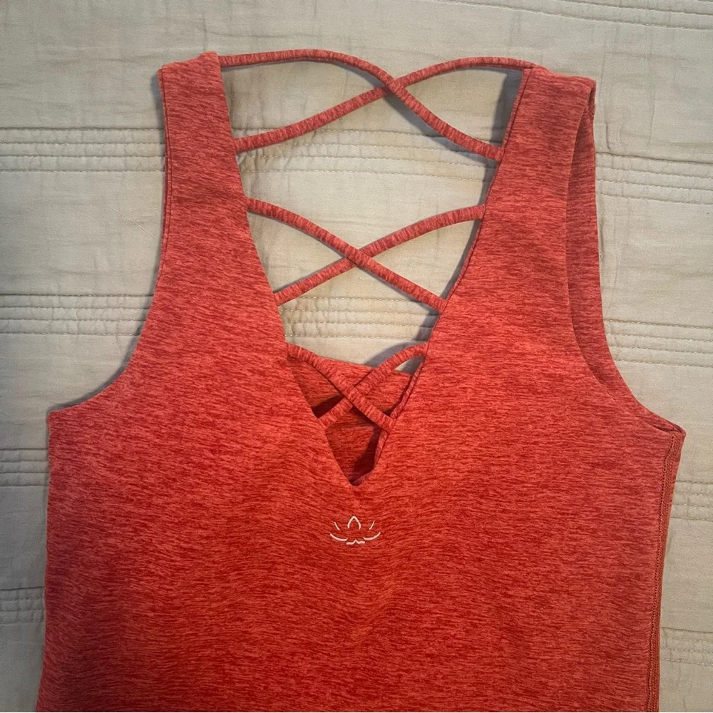 Beyond Yoga Red Crisscross Back Tank Top - Picture 2 of 3